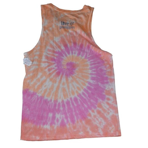 Love & Pineapples Tie-Dye Tank Top - Sunshine & Feelin' Fine Graphic - S - Picture 6 of 6